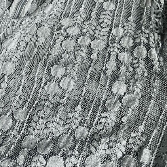 Sundance Ellery Lace Flare Sleeve Midi Dress Dusty Blue Sheer Prairie Size PL - Picture 10 of 13